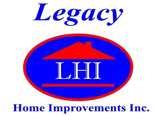 Legacy Home Improvements Inc. logo with blue oval, red roof, and LHI text