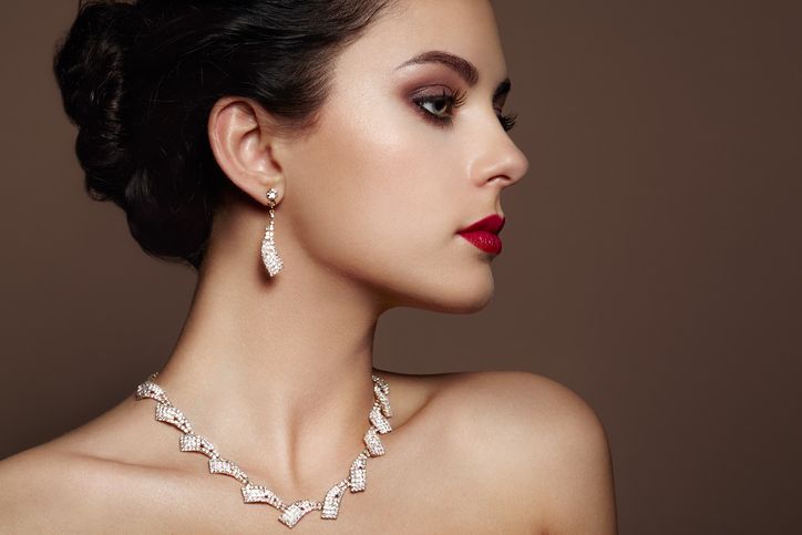 Fashion portrait of young beautiful woman with jewelry