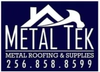 METAL TEK metal roofing and supplies logo with phone number 256-858-8599