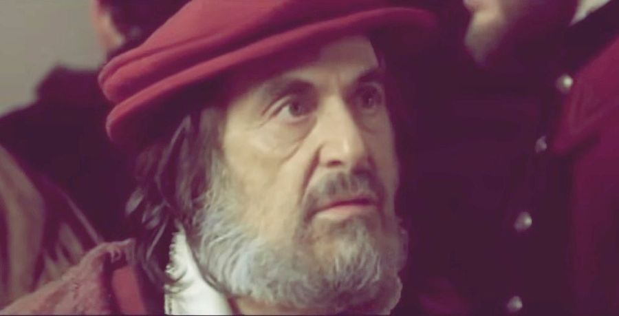 Atmosphärisch ausgeleuchtete Filmszene mit Al Pacino aus dem Kinofilm The Merchant of Venice / Der Kaufmann von Venedig