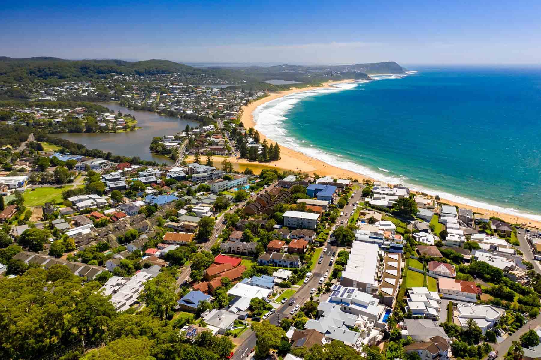 An Aerial View Of A Beach With A City In The Background — L.A.F Electrical P/L In Terrigal, NSW