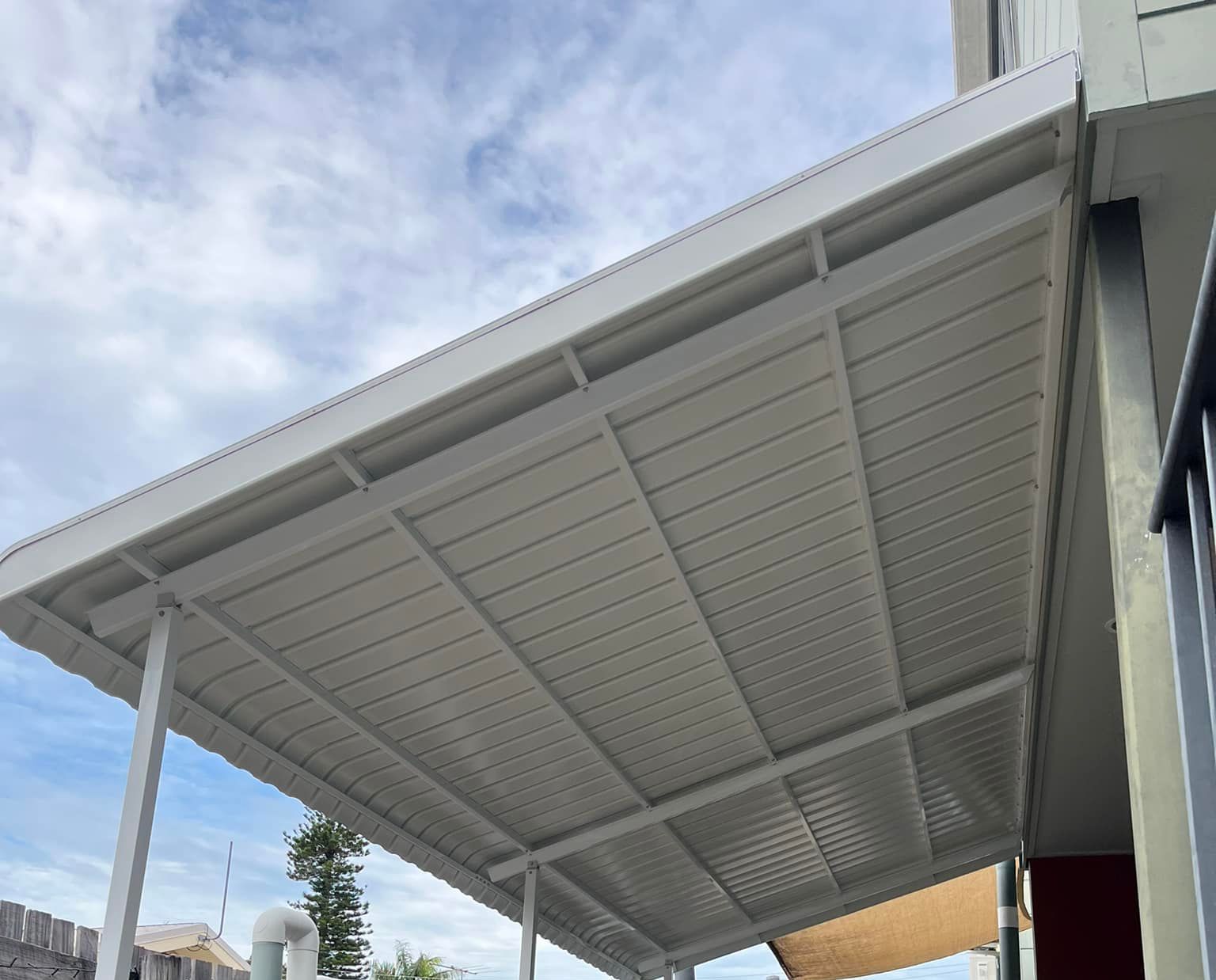 Outdoor White Awning — Whitsunday Blinds & Security In Beaconsfield, QLD