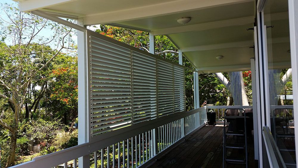 Horizontal Blinds in The Deck Area — Whitsunday Blinds & Security In Beaconsfield, QLD