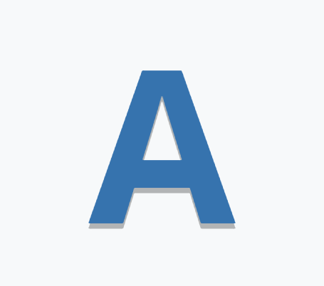 A blue letter a on a white background