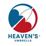 Heaven&rsquo;s Umbrella logo with red and blue abstract umbrella and heart design