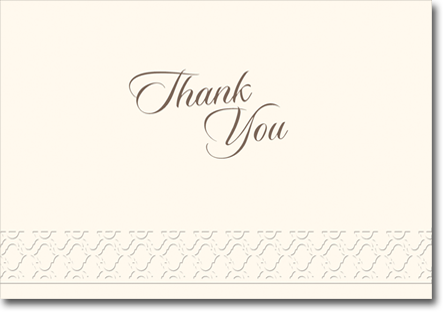 It is a thank you card with a pattern on it.