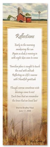 A poem with a picture of a barn and a field of wheat.