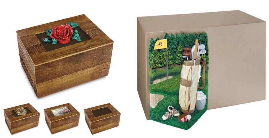 A box with a picture of a golf bag on it