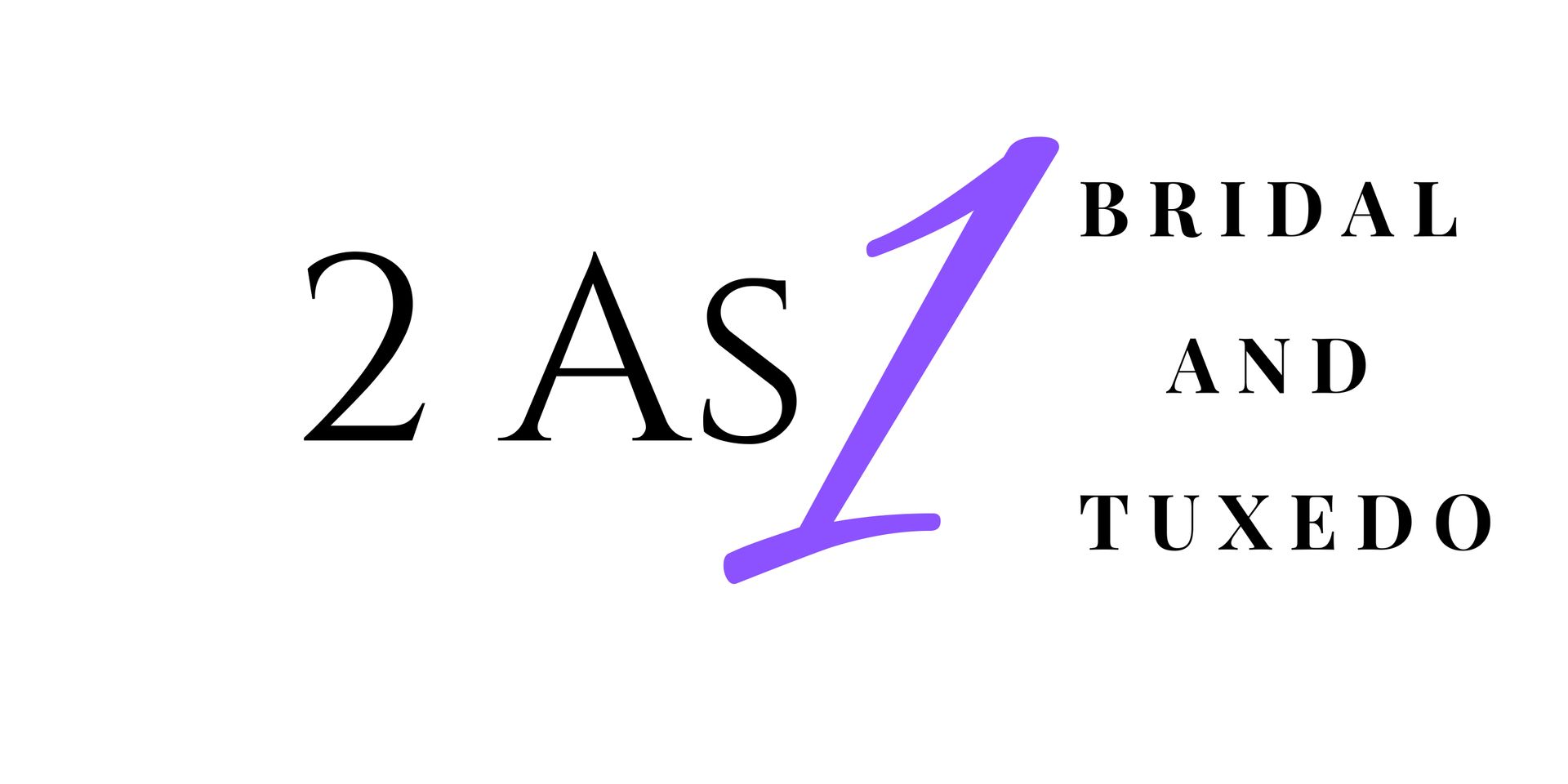 The logo for 2 as 1 bridal and tuxedo