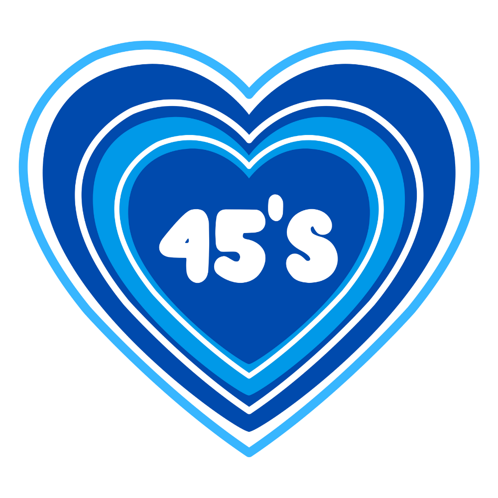 A blue-toned heart logo with concentric outlines containing the white text