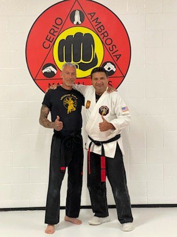 Cerio Ambrosia Martial Arts picture of owner and another martial artist.