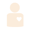 A Martial Arts school's white icon of person showing their heart.