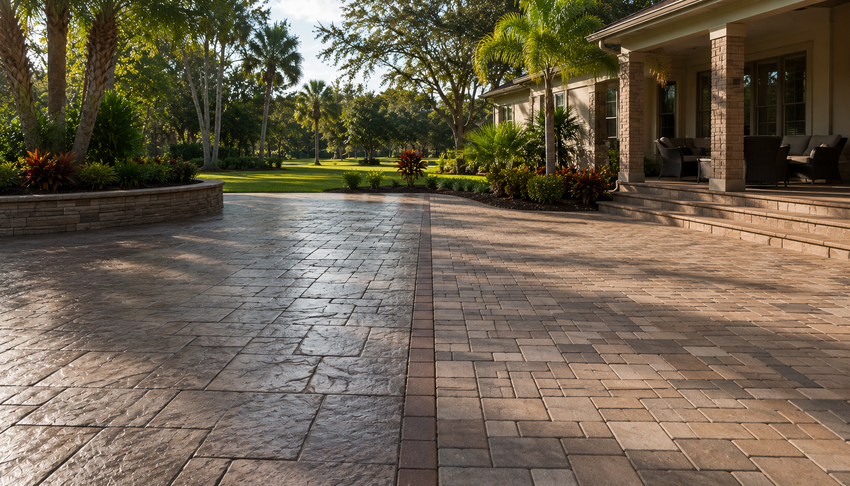 Stamped Concrete vs. Pavers