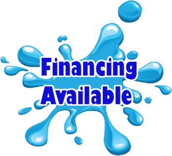 A splash of water with the words financing available written on it