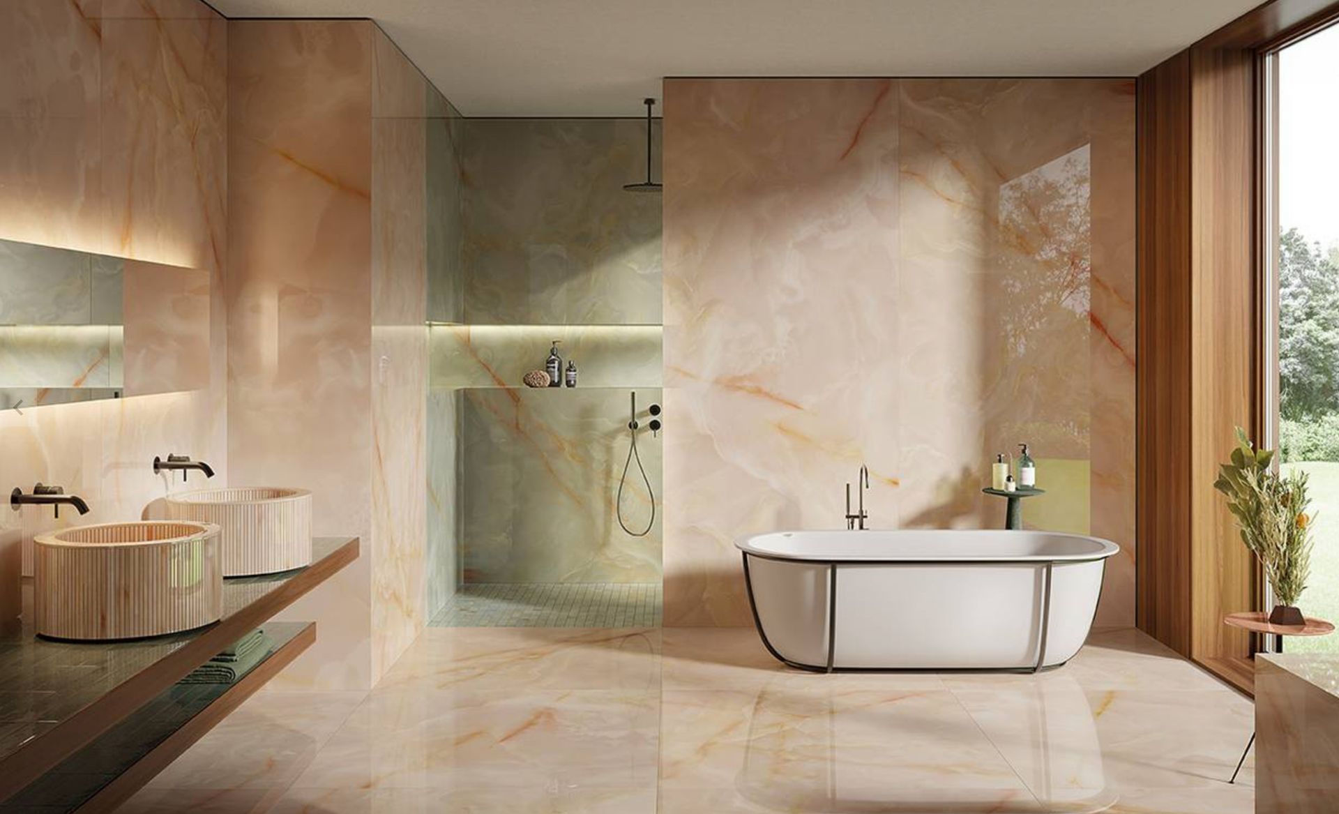 Le piastrelle in gres porcellanato effetto marmo evocano i grandi capolavori dell'arte, sfruttando il richiamo a uno dei materiali più ambiti nell'ambiente dell'interior design.
La profonda ricerca estetica di FAP Ceramiche ha portato alla definizione di rivestimenti e pavimenti marmorei in pasta bianca e gres eleganti e funzionali, ideali per chi ambisce a una bellezza senza tempo senza rinunciare a una resistenza eccellente.
Gli effetti straordinari dei pavimenti e dei rivestimenti in gres porcellanato effetto marmo conferiscono agli ambienti un'atmosfera di esclusiva bellezza, regalando l'esperienza di un'eleganza senza pari.