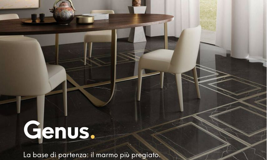 Un nome che si rifà alla lingua latina per rimarcare al meglio la genesi creativa della collezione. Genus, come germe, come origine, come nuova evoluzione. E’ solito ricercare lapidei naturali con l’intento di riproporli nel modo più fedele. Noi no. Abbiamo preso ispirazione da soggetti naturali e li abbiamo poi re interpretati “a modo nostro”, sviluppando caratteristiche e contaminazioni assolutamente inedite per offrire così al mercato una proposta unica che non teme comparazioni.