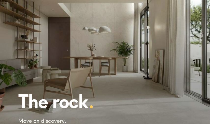 The Rock™, un nuovo universo pietra, di grande impatto e solidità, completo anche nella proposta decorativa che, pur non perdendo mai il rimando alla natura, si contraddistingue di originalità, tendenza e di attinenza al mercato, per soddisfare ogni esigenza di mercato worldwide.