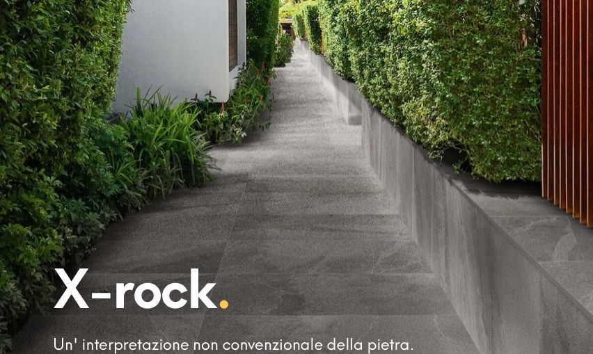 X-ROCK.
Ed è dalla forza dinamica delle diagonali che nasce X-Rock. X sottolinea la natura innovativa della collezione, Rock ne contestualizza la provenienza: la roccia, la pietra. È il primo progetto che interpreta una pietra dove quello che vedi non è ciò che è: la superficie appare spigolosa ma in realtà è morbida; sembra a tinta unita ma non lo è; sembra non riflettere ma se ci cammini sopra tutto cambia.