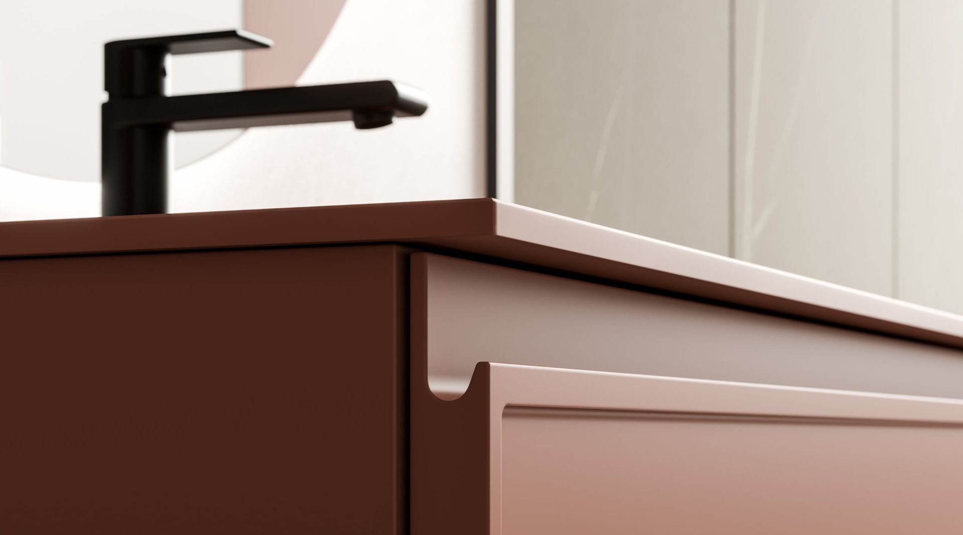 Il modello Decor amplia la nuova collezione di mobili Arbi con anta integrata e si presenta con presa maniglia J. Il particolare decoro sul frontale rende prestigioso l’arredamento infondendo un tocco di originale raffinatezza a tutto l’ambiente bagno.