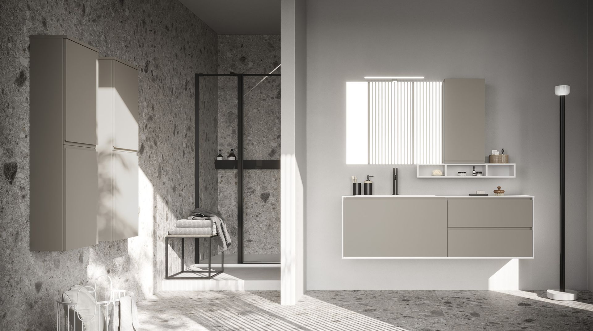 Ho.Me Plus è un’inedita collezione firmata Arbi Arredobagno che raccoglie una vasta gamma di finiture in melaminico termostrutturato dalle venature naturali, ai colori classici o di tendenza. Trasversale nello stile, ho.me plus è disponibile in due varianti: una con anta con maniglia, l’altra con presa maniglia “J” integrata. Flessibile nell’ambientazione grazie alla scelta fra tre profondità e diverse larghezze, la collezione è arricchita dalla versione curva, che propone basi dalle linee morbide per soddisfare anche le esigenze di ottimizzazione degli spazi più ristretti.
