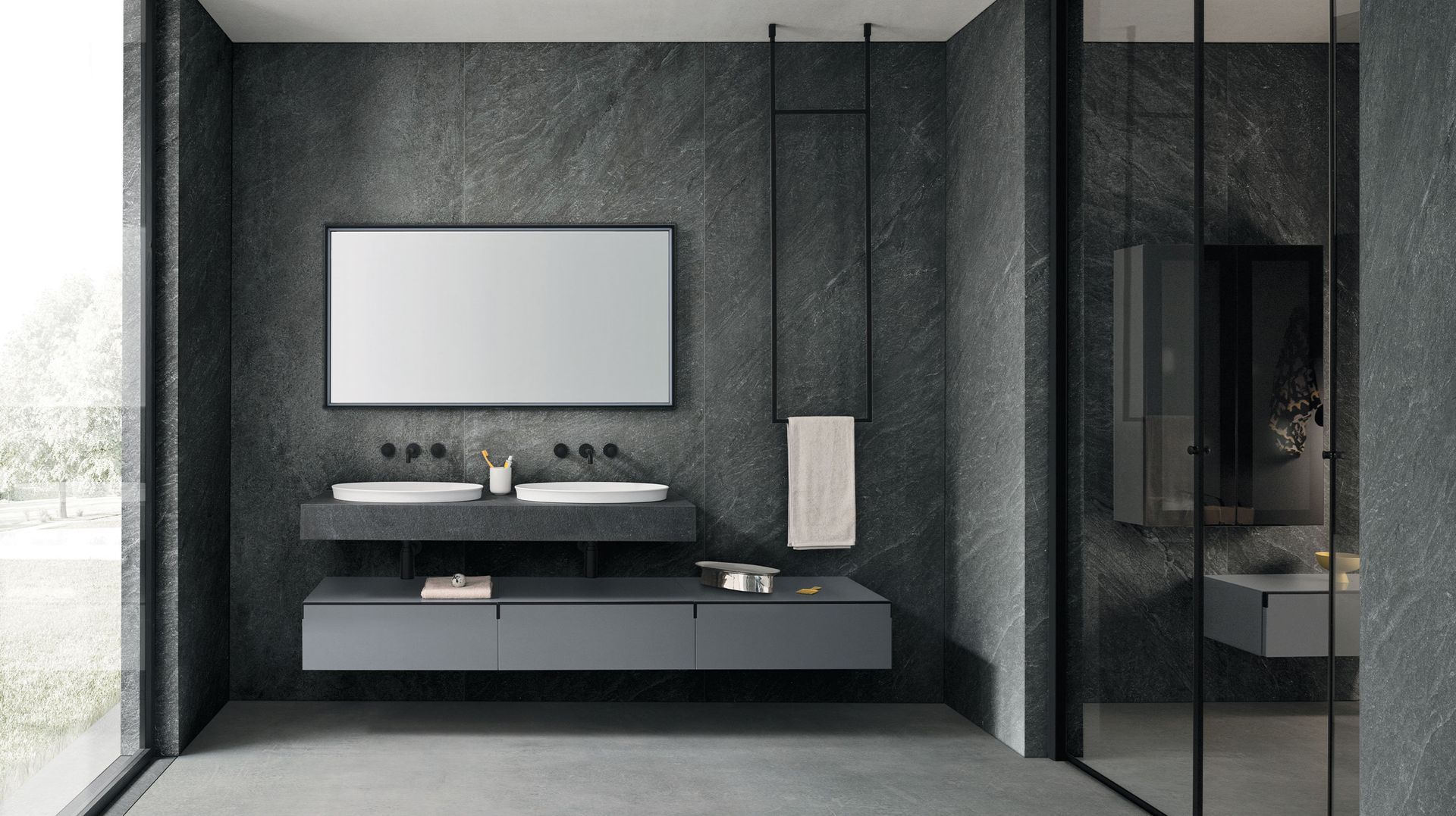 La collezione di arredo bagno Sky esprime essenzialità ed eleganza grazie ai mobili bagno moderni e di design, dalle linee rette e sofisticate. Un progetto dove razionalità ed estetica coincidono e si raffigurano in sapienti composizioni di materiali e volumi, espressione di una profonda cultura dell’arredo. Sky, da sempre caratterizzato dall’anta liscia, amplia la sua collezione ed è ora disponibile in quattro nuove varianti “special”, Sky U, Sky Gola, Sky Ondina e Sky Pregiati, arredando differenti ambienti bagno con una raffinata armonia.