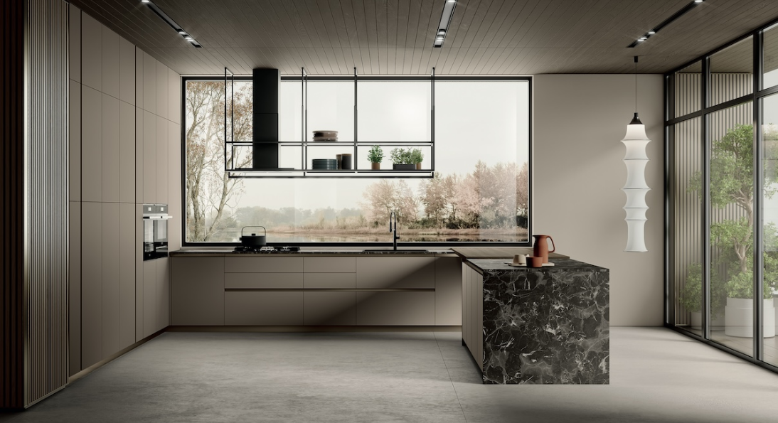 Modula anta square è disponibile con maniglia o con gola sagomata per dare vita a soluzioni dalle linee pulite e dall’estetica raffinata. La possibilità di scegliere tra la modularità Standard e Over consente la massima personalizzazione dell’ambiente per garantire ergonomia e funzionalità nello spazio più importante della casa.