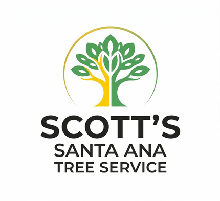 Scott’s Santa Ana Tree Service logo with a green and yellow tree inside a circular outline