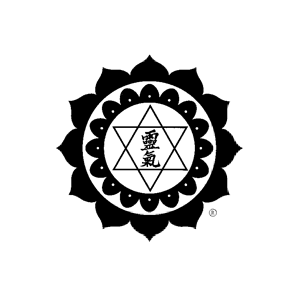 Black circular emblem with layered petals, a triangle, and Chinese characters in the center.