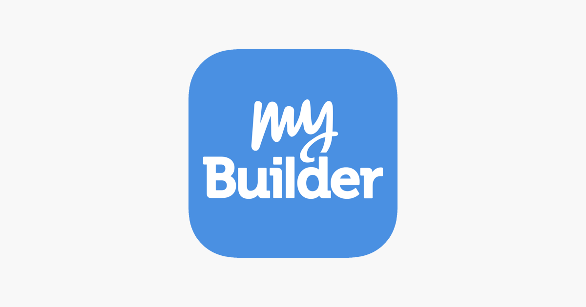 A blue app icon for my builder on a white background.
