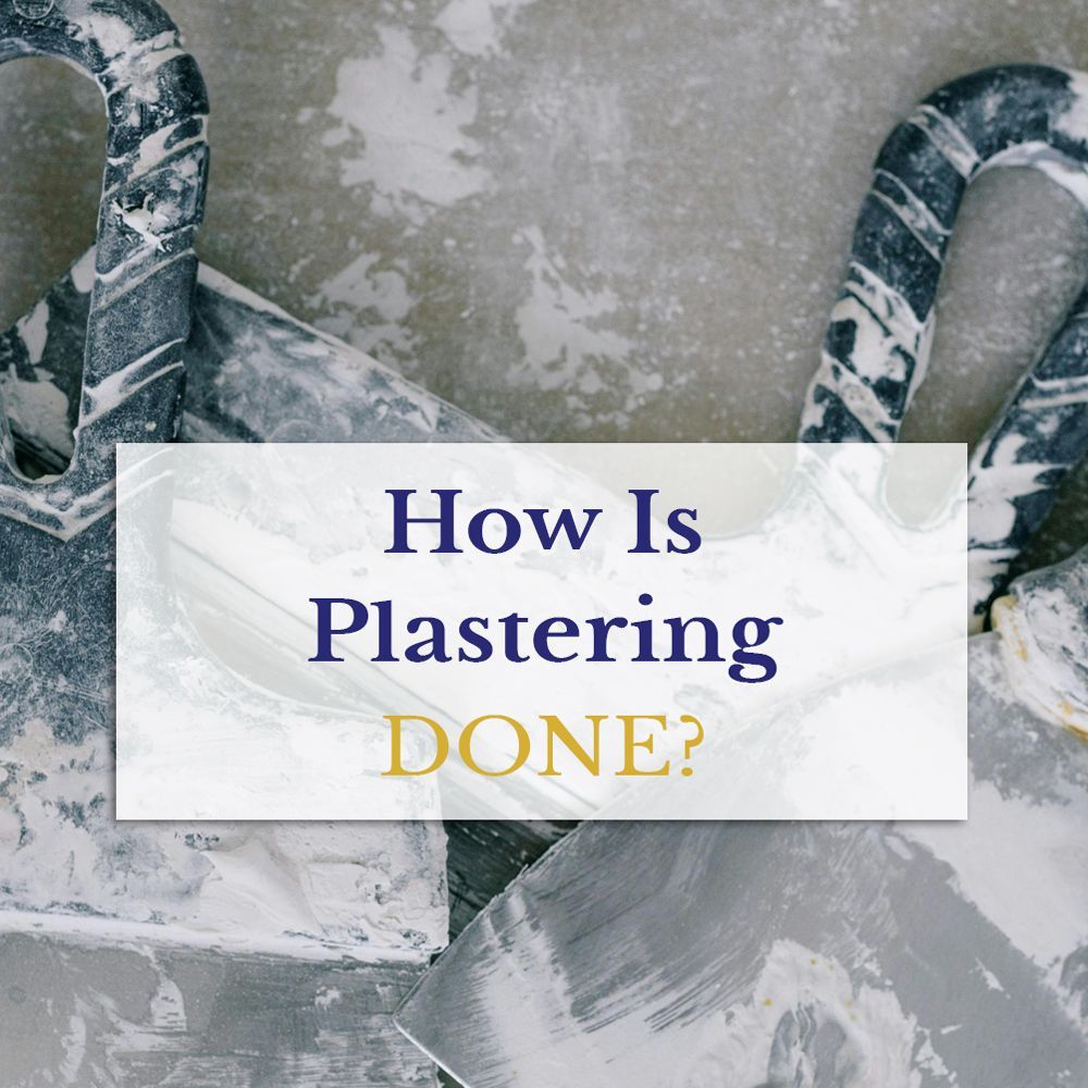 A sign that says how is plastering done on it