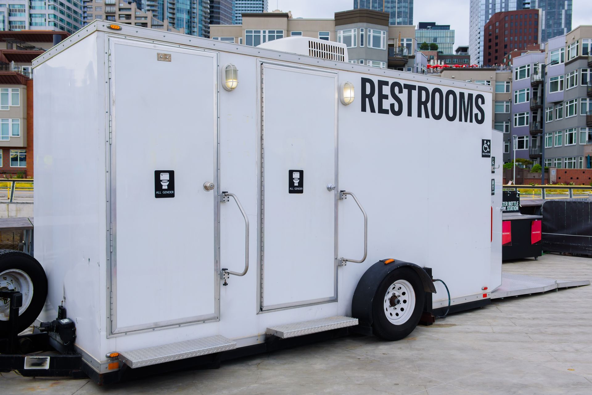 Portable restrooms for large events near the public pier area are clean and reliable.