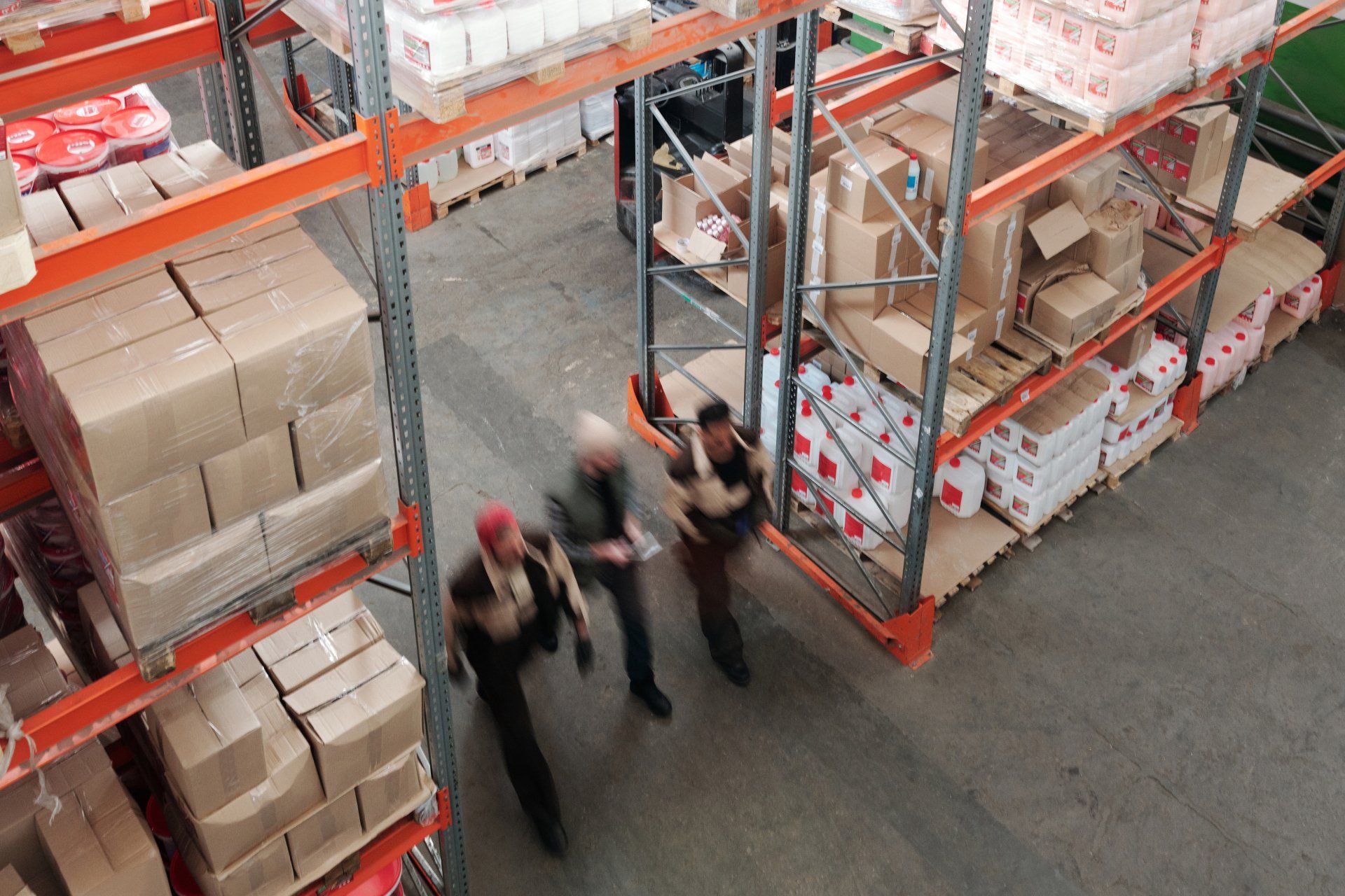 top down view of warehouse