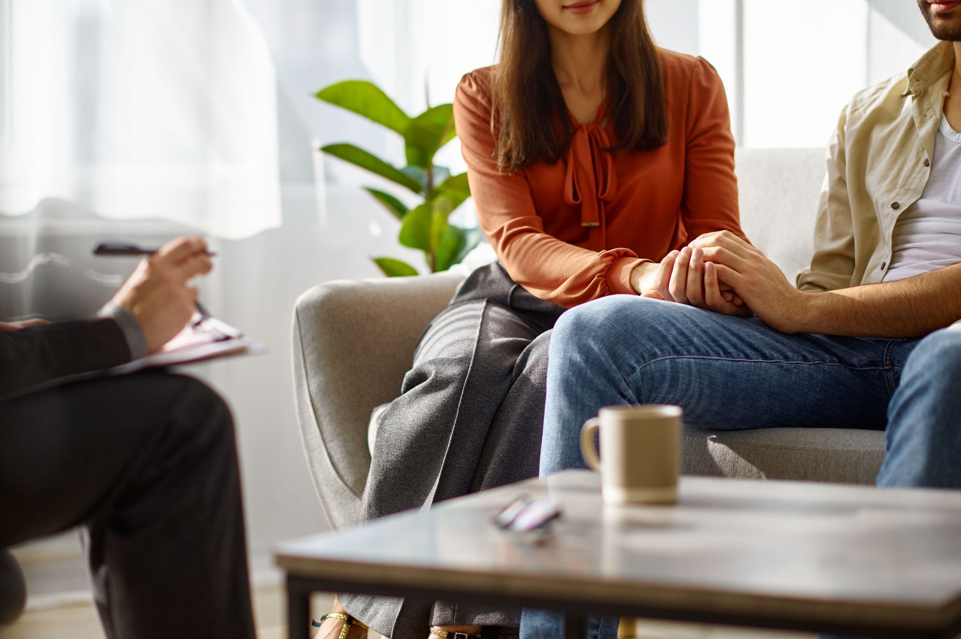 A couple in a therapy session with Karen Collins LMFT in Petaluma California