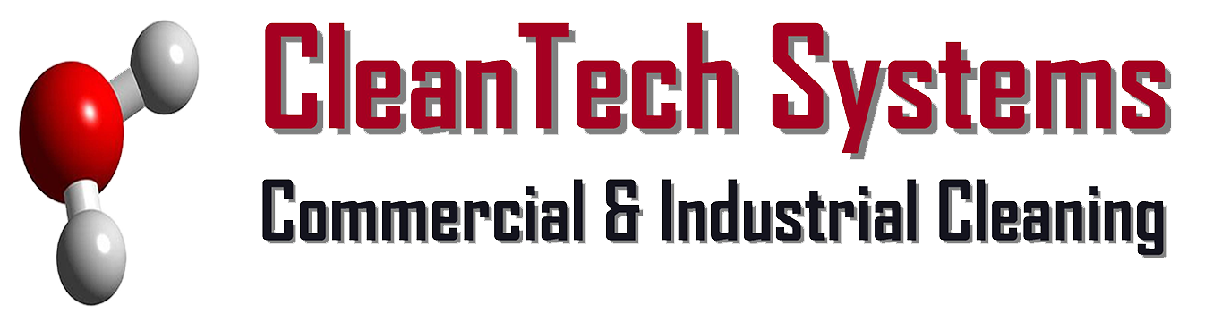 Logo: CleanTech Systems with water molecule graphic and tagline 