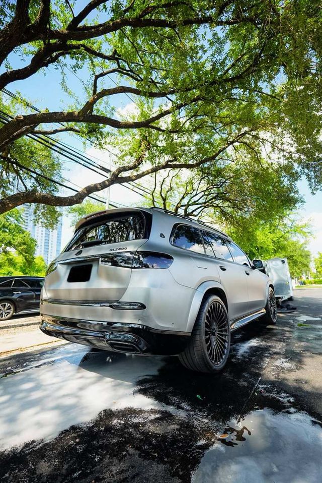 Silver Mercedes-Maybach GLS 600 drying after a mobile hand wash, Ongowash mobile detailing serving The Woodlands, TX