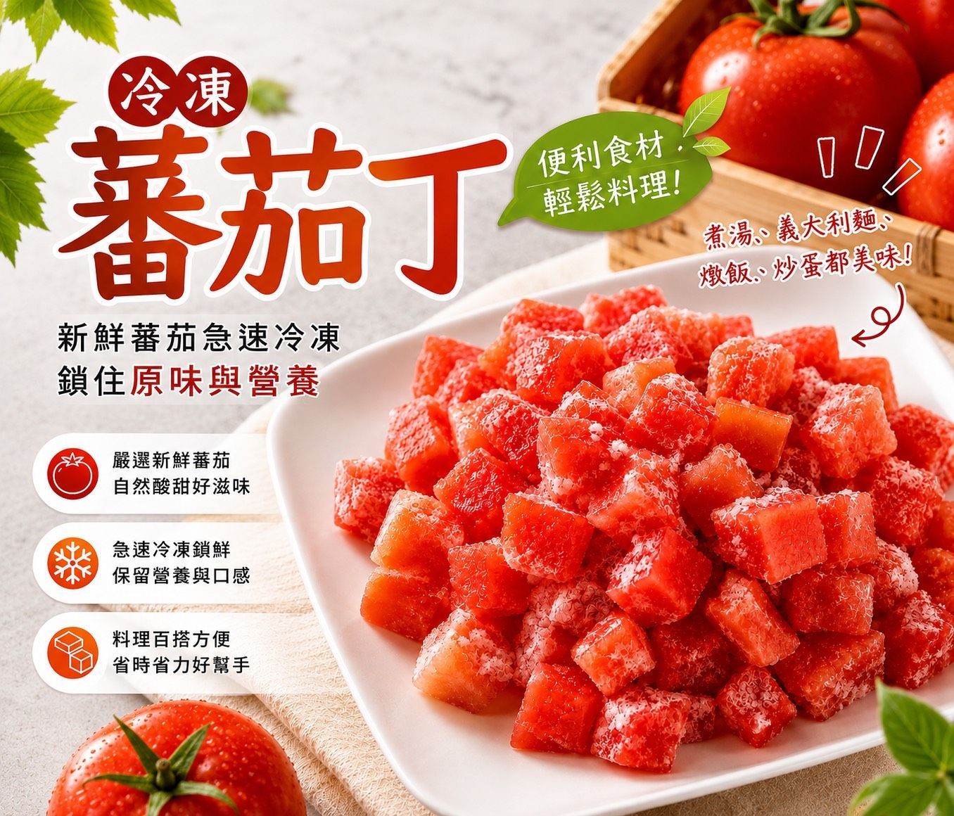 [大龍粥]鮮凍番茄丁(1kg/1包)