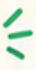 Green angled lines forming a stylized “K” or chevron icon on a white background