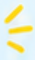 Three yellow brushstrokes on a white background