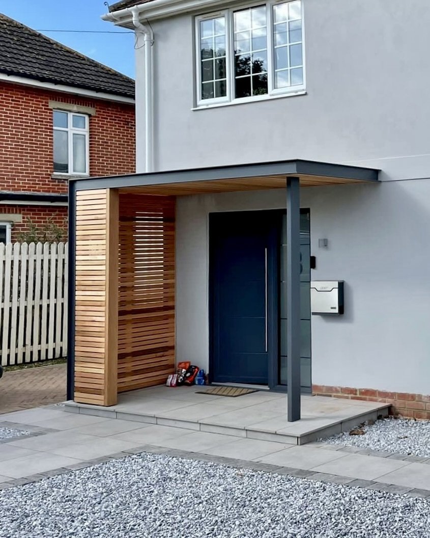 Brompton modern timber porch kit in cedar