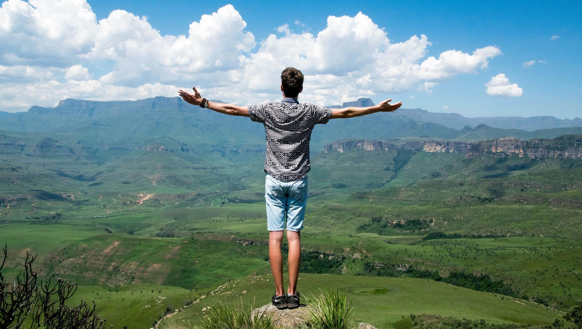 a man on a cliff