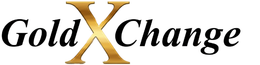 GoldXChange in Bonn GoldXChange-Logo mit schwarzer Kursivschrift und einem stilisierten goldenen X auf weißem Hintergrund