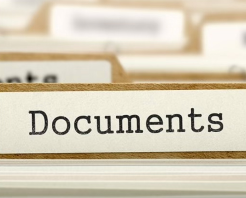 A folder with the word documents written on it
