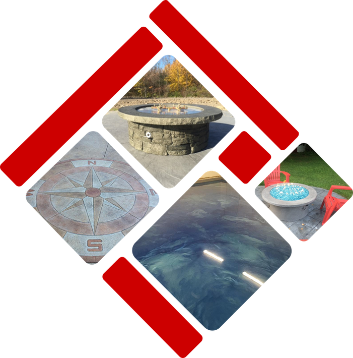 Concrete Floor, Epoxy Floor and Concrete Fire Pit