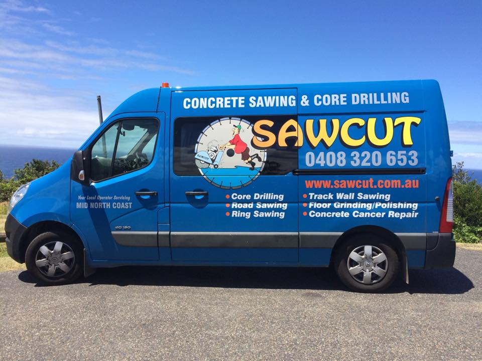 Sawcut Blue Van — Concrete Cutters In Port Macquarie, NSW