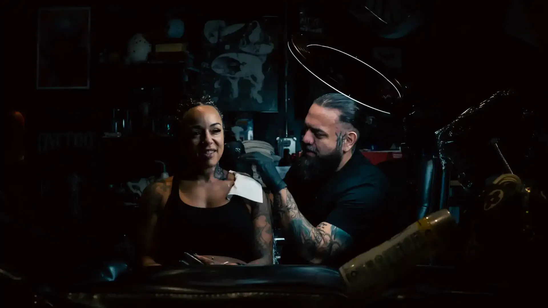 Winter tattoo session in progress at Black Rhino Tattoos in Las Vegas