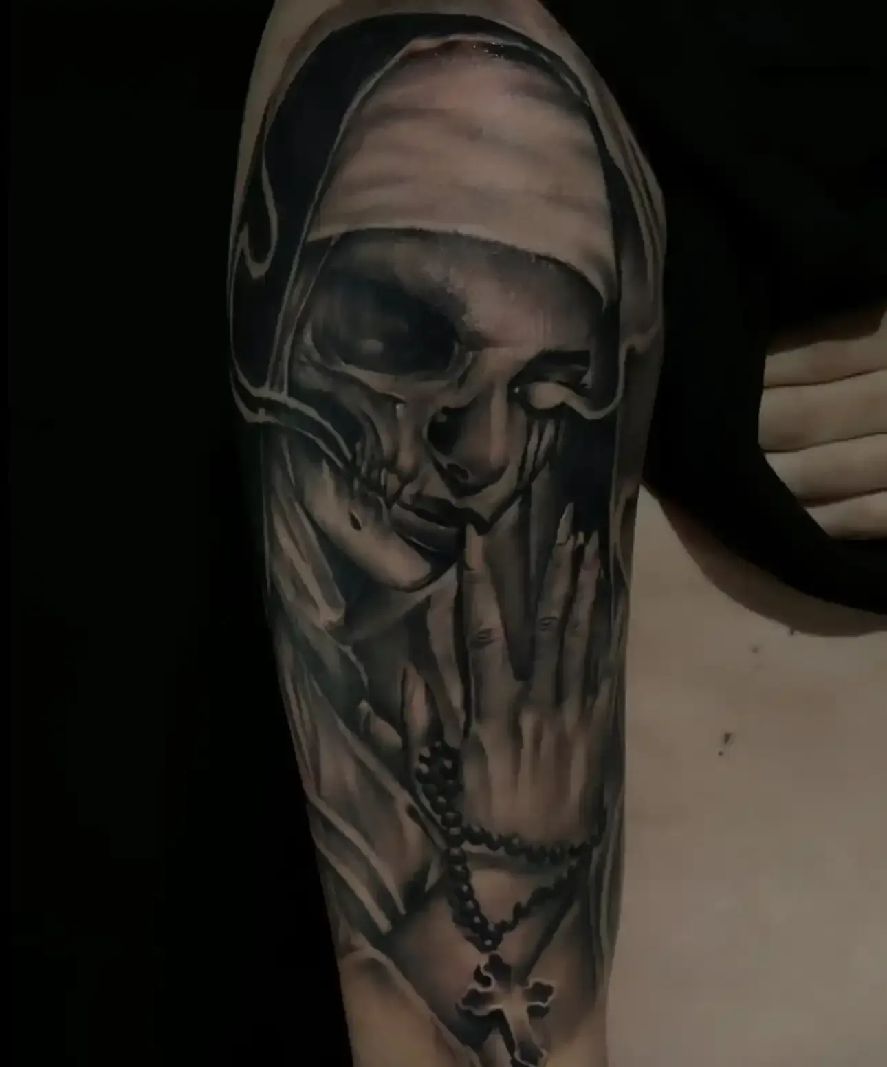 creepy nun tattoo by Igor