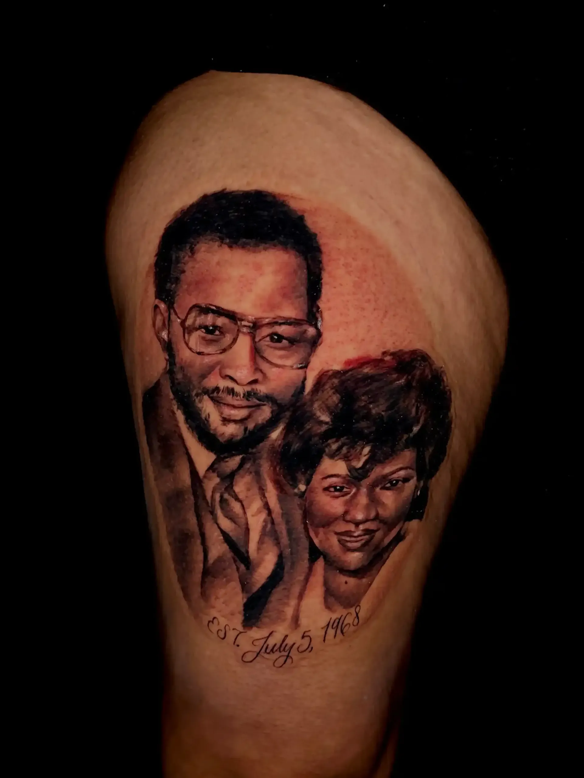couple portrait tattoo by Nessa
