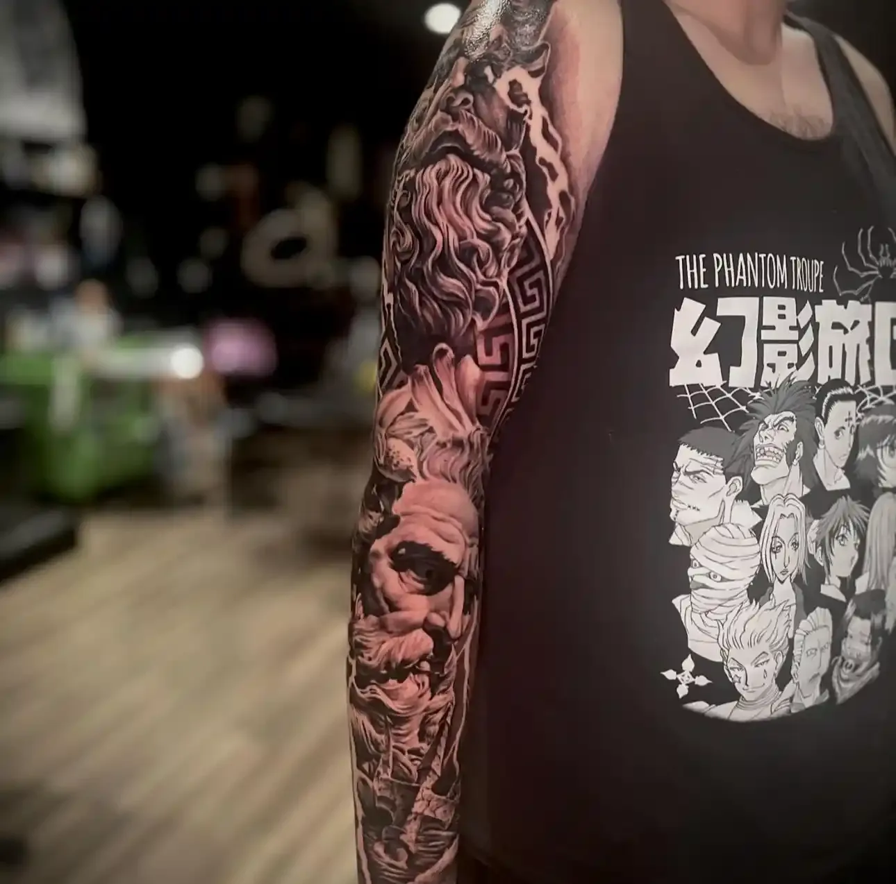 Nun portrait half sleeve tattoo by Mickey 
