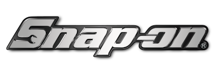 Snap-on logo in silver and black with a wrench icon in the letter 