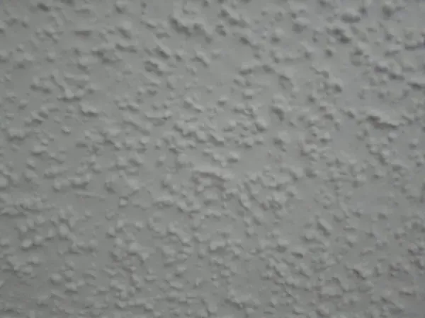 Close-up of a light gray textured wall or ceiling surface.